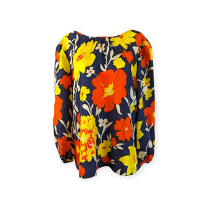 J.Crew Bold Primary Silk Twill Floral Blouse